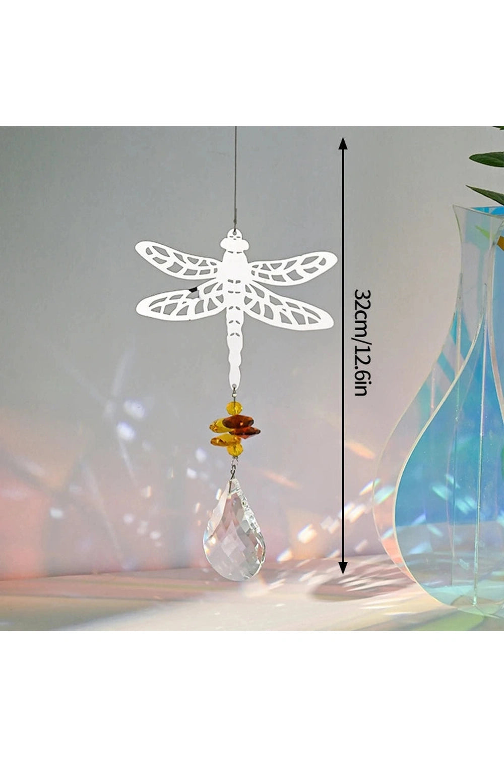 Golden Butterfly Prism Suncatcher