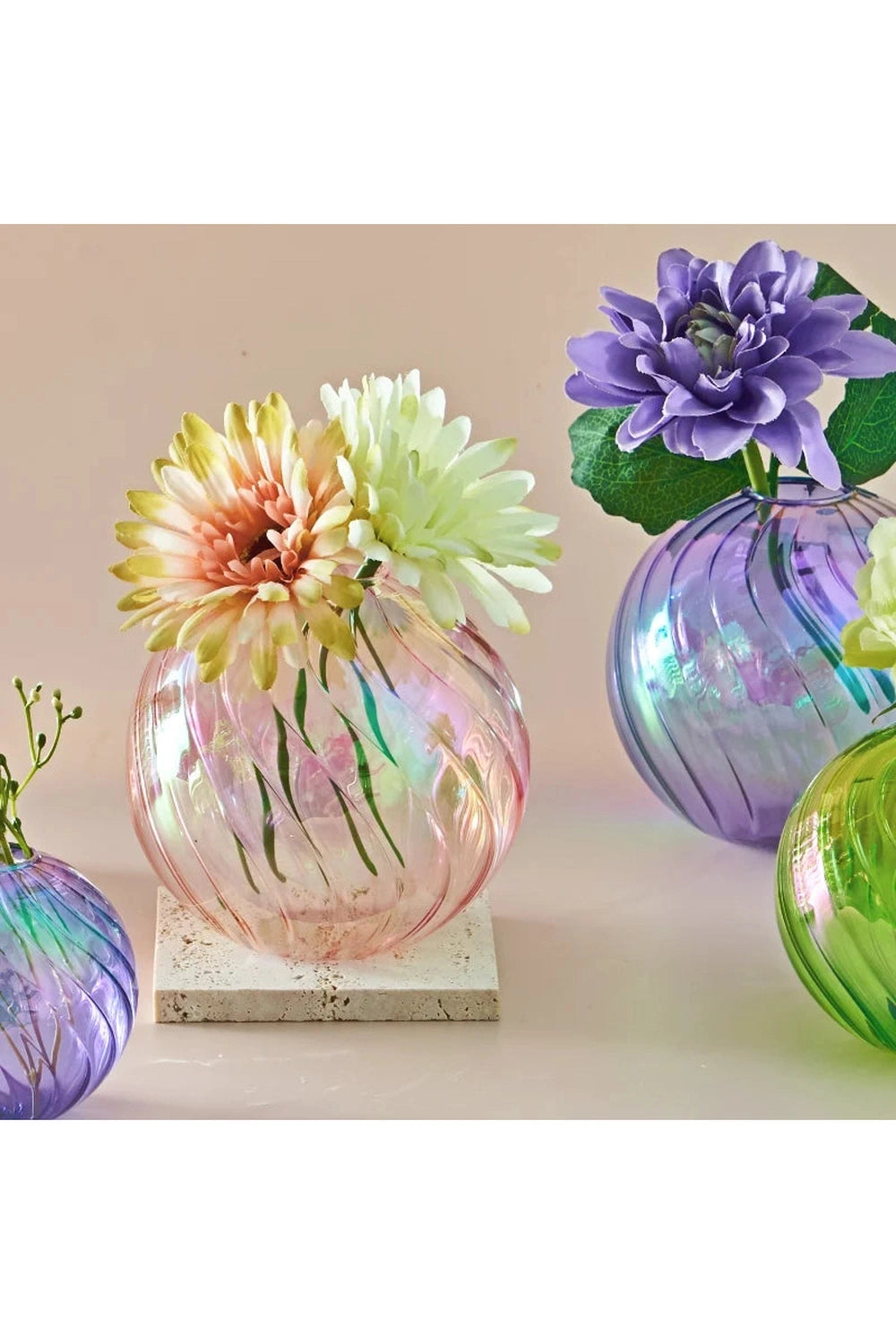 Iridescent Glass Ball Plant Vase