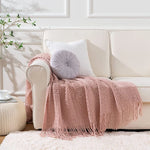 Blush Cozy Knit Throw Blanket