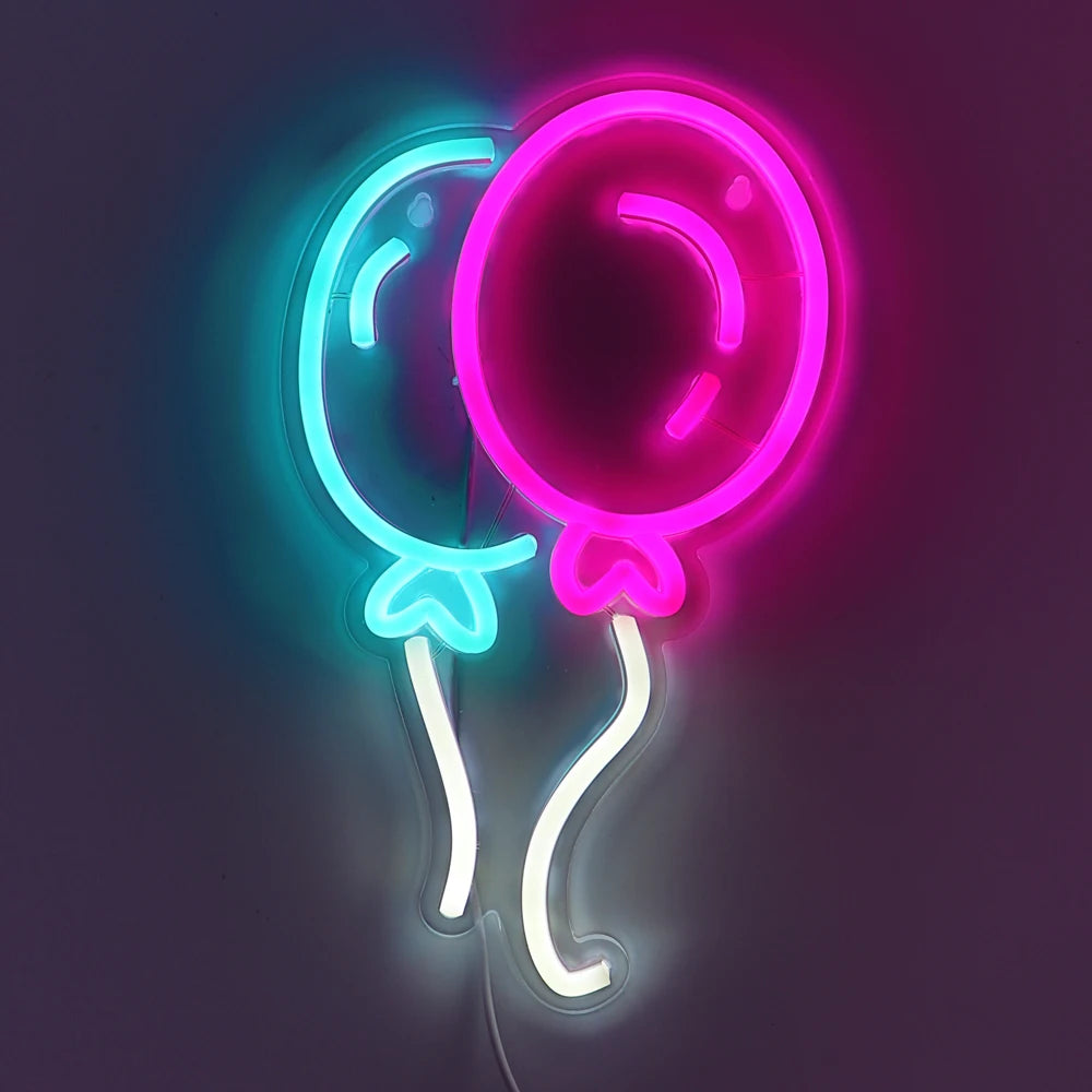 Double Balloon Neon Sign