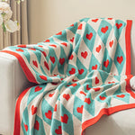 Retro Love Coquette Hearts Knit Blanket