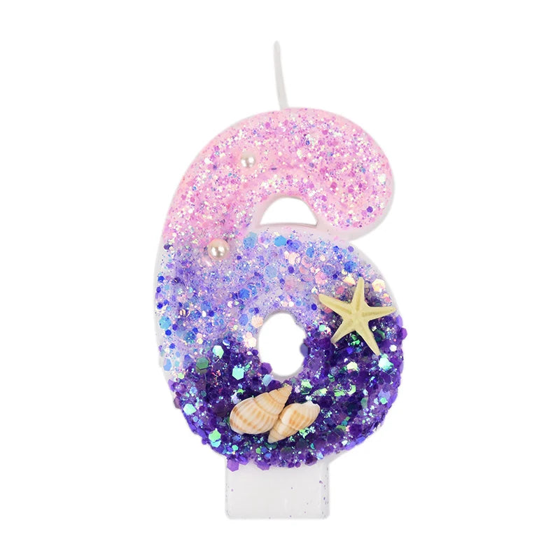 Fairycore Mermaid Sparkle Number Candles