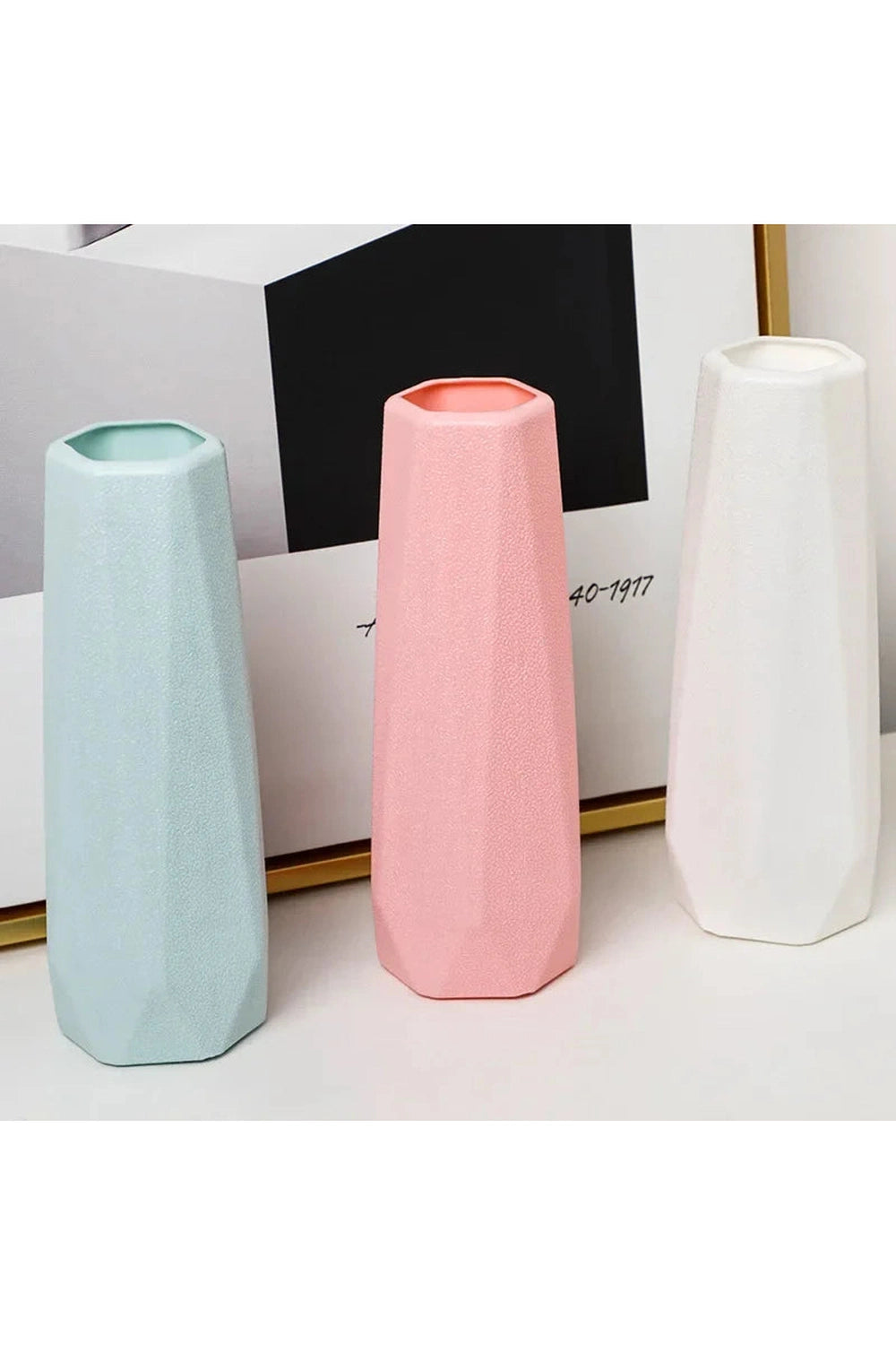 Pastel Geometric Elegance Vases