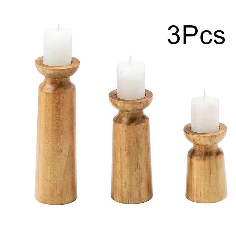 Rustic Haven Wooden Candle Holders