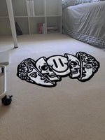 Smiling Skull Black Rug