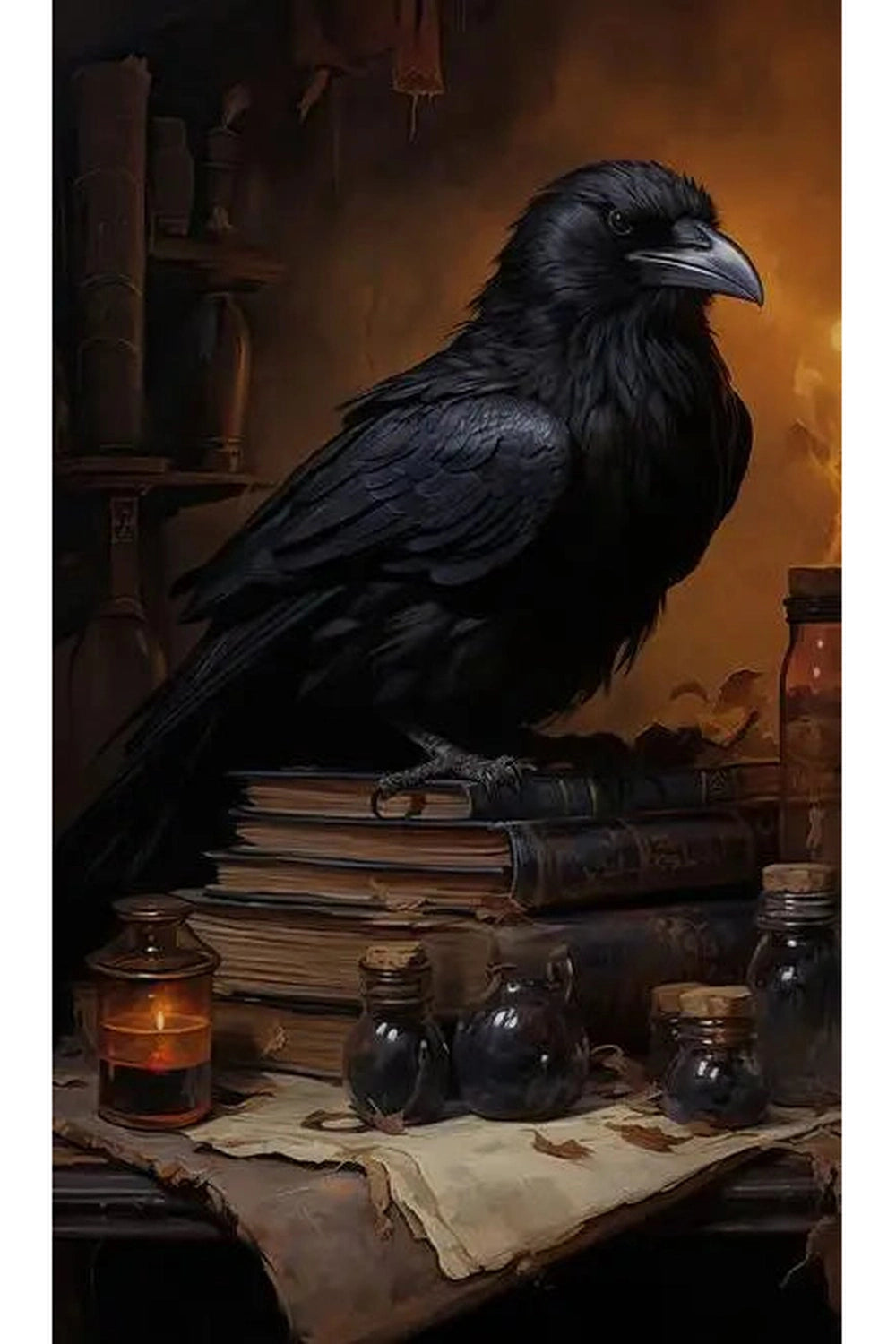 Gothic Crow Canvas Posters Set