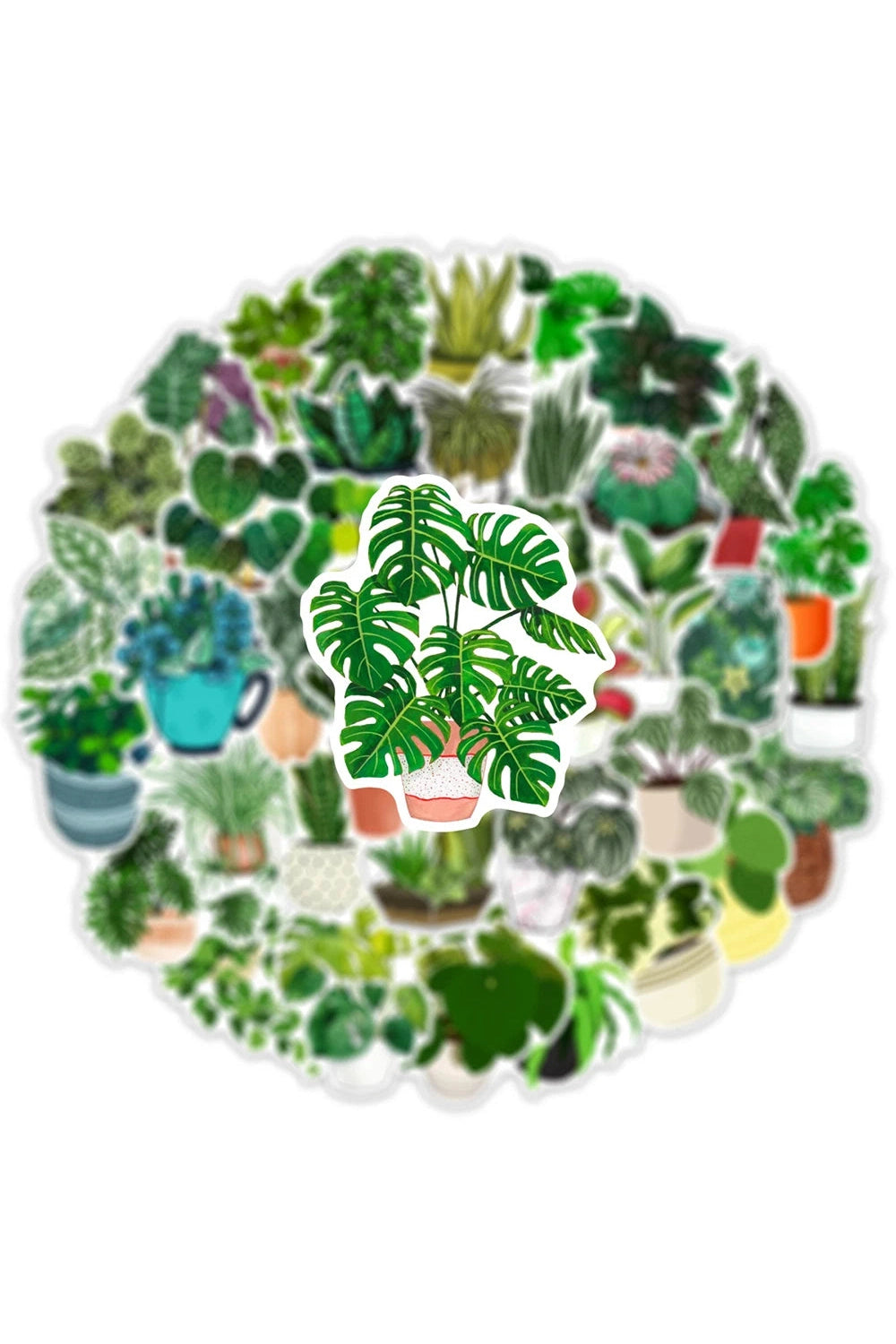 Green Plant Scrapbooking Stickers