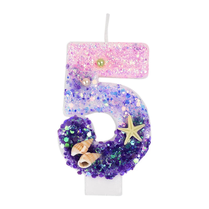 Fairycore Mermaid Sparkle Number Candles