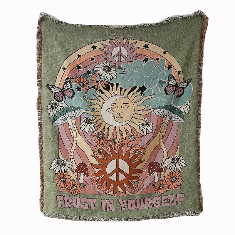 Trust in Yourself Boho Tapestry Blanket