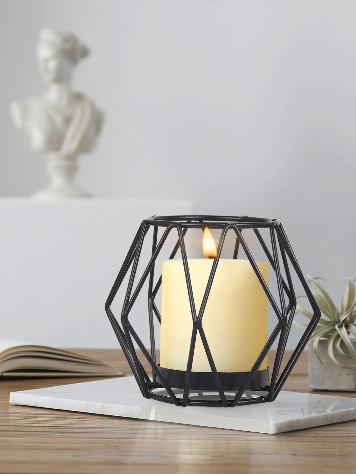 Noir Prism Wire Candle Holders