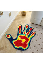 Colorful Palm Shape Plush Rug