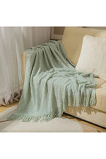 Cozy Cream Fringe Throw Blanket