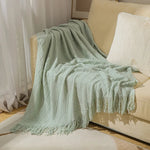 Sage Diamond Knit Throw Blanket