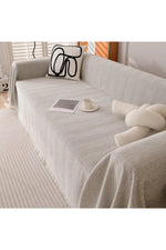 Herribone Jacquard Sofa Towel Chenille with Tassel Sofa Cover Blanket Couch Cover Universal for Living Room All Seasons