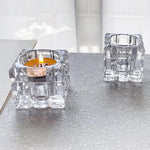 90s Crystal Cube Elegant Candle Holder