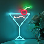 Blue Cherry Cocktail Neon Sign