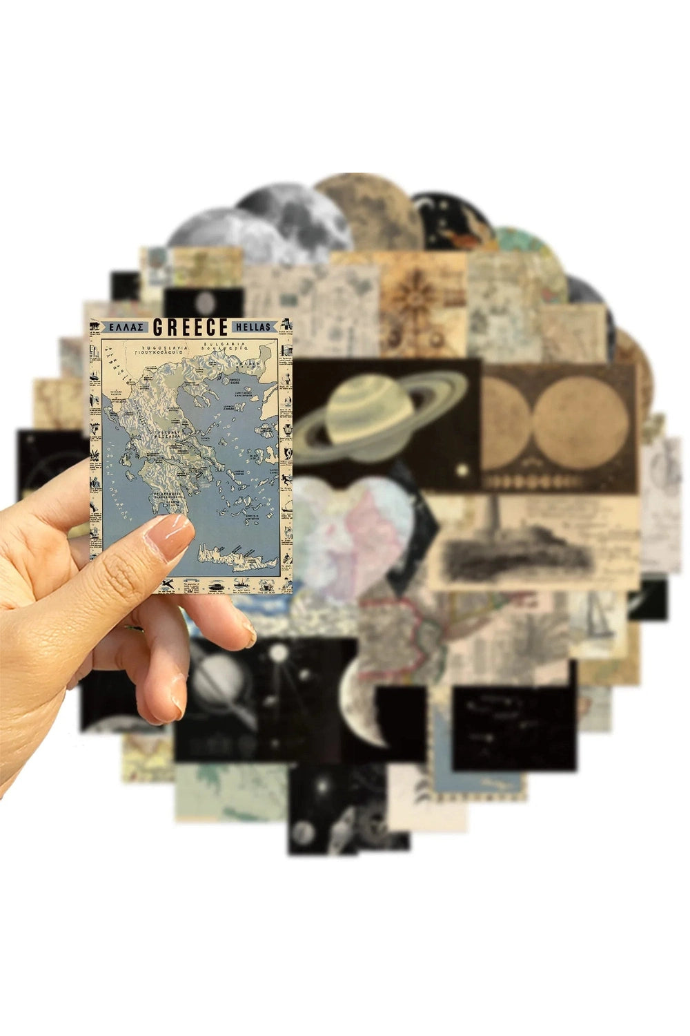 Vintage Planet Map Scrapbooking Stickers