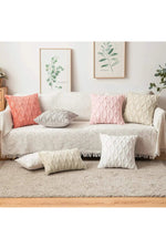 Plush Solid Sofa Pillow Case