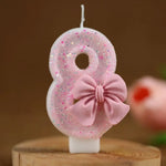 Coquette Bow Princess Number Candles