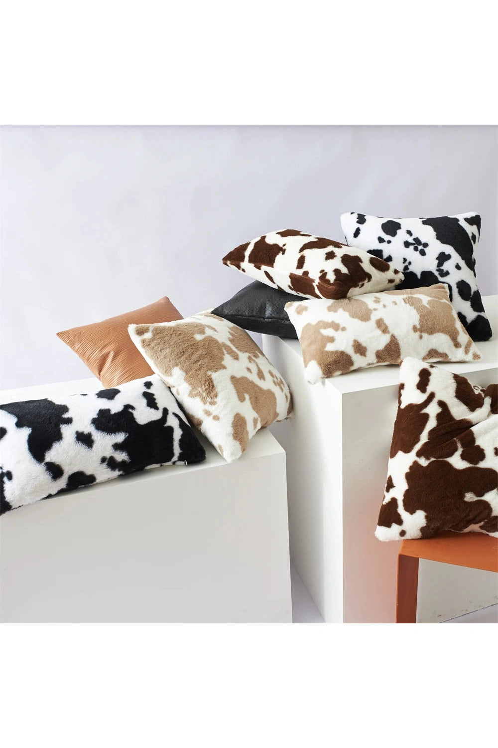 Cow Pattern Plush Pillow Case