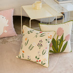 Spring Blossom Embroidered Pillowcase