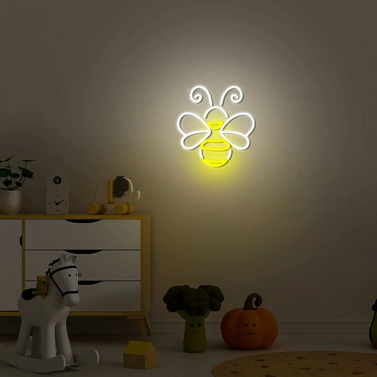 Luz de pared de neón de abeja