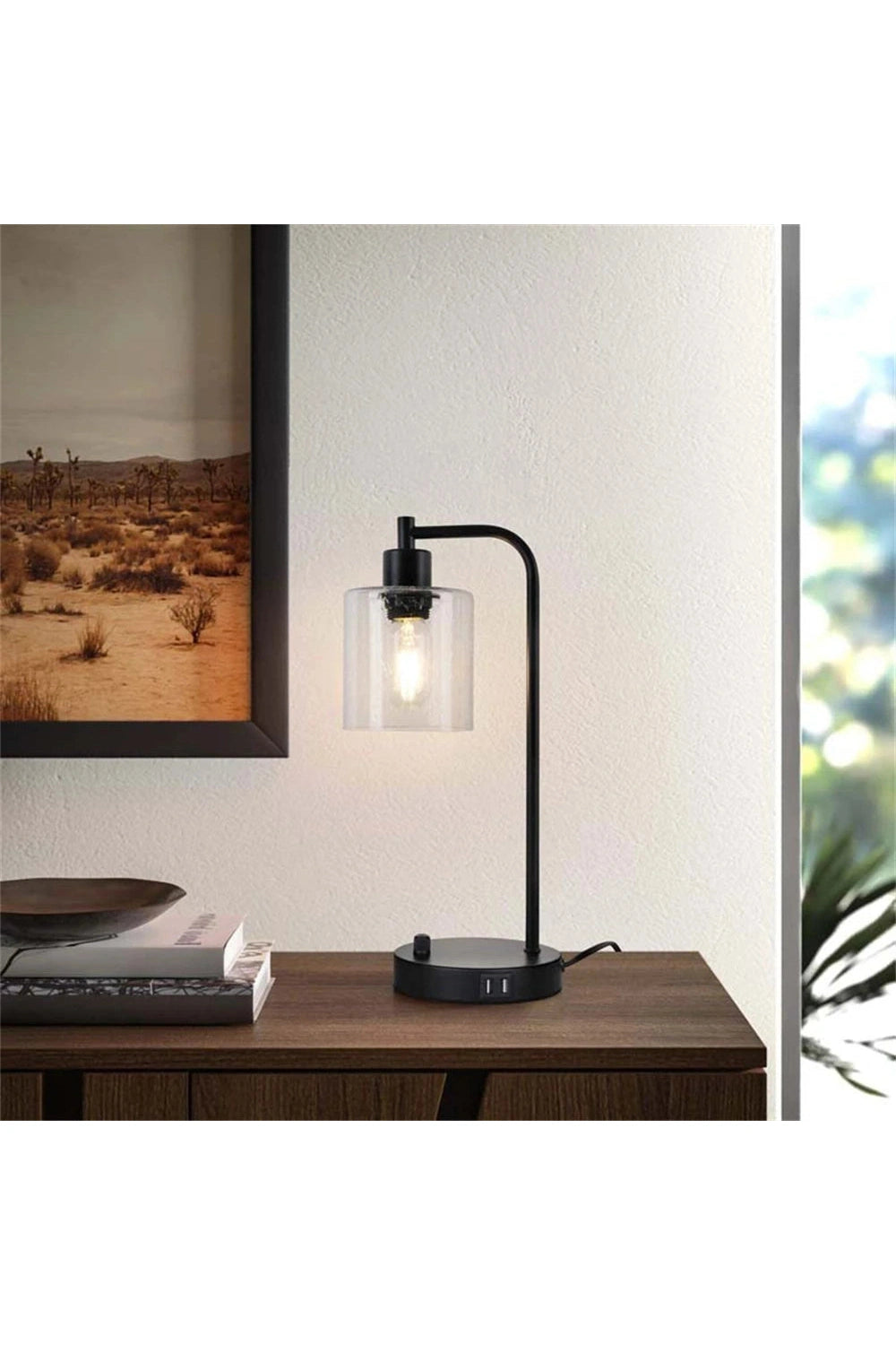 Dual USB Bedside Lamp