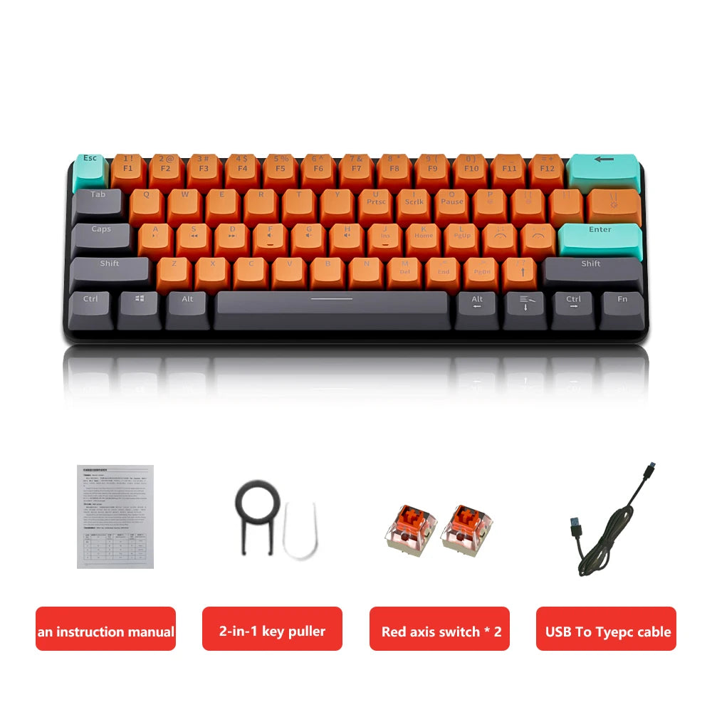 Kompakte orange Gamer-Tastatur