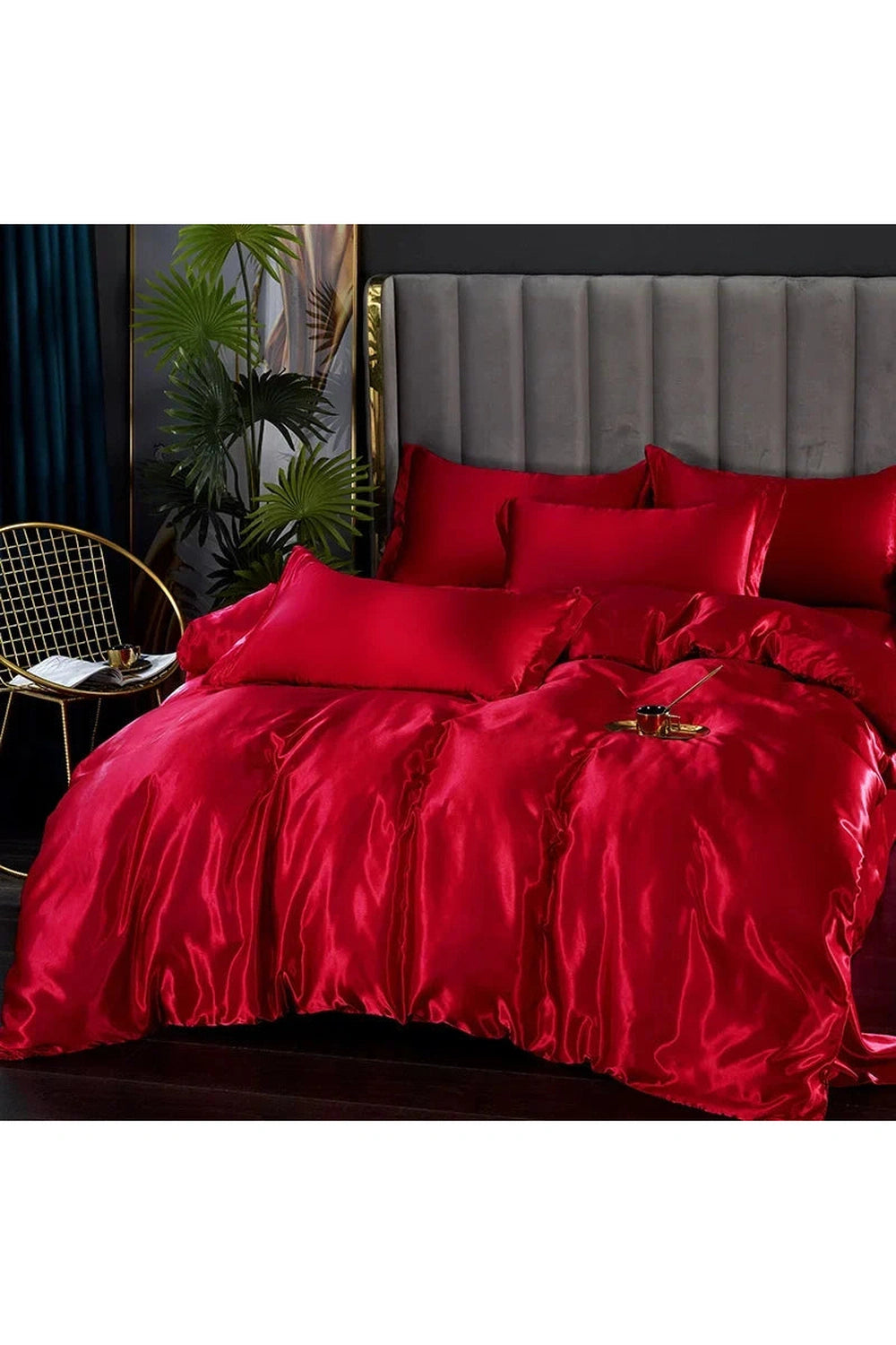 Satin Deluxe Solid Bedding Set