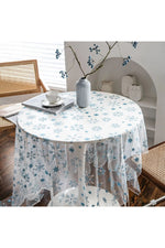 Floral Embroidered Sheer Tablecloth