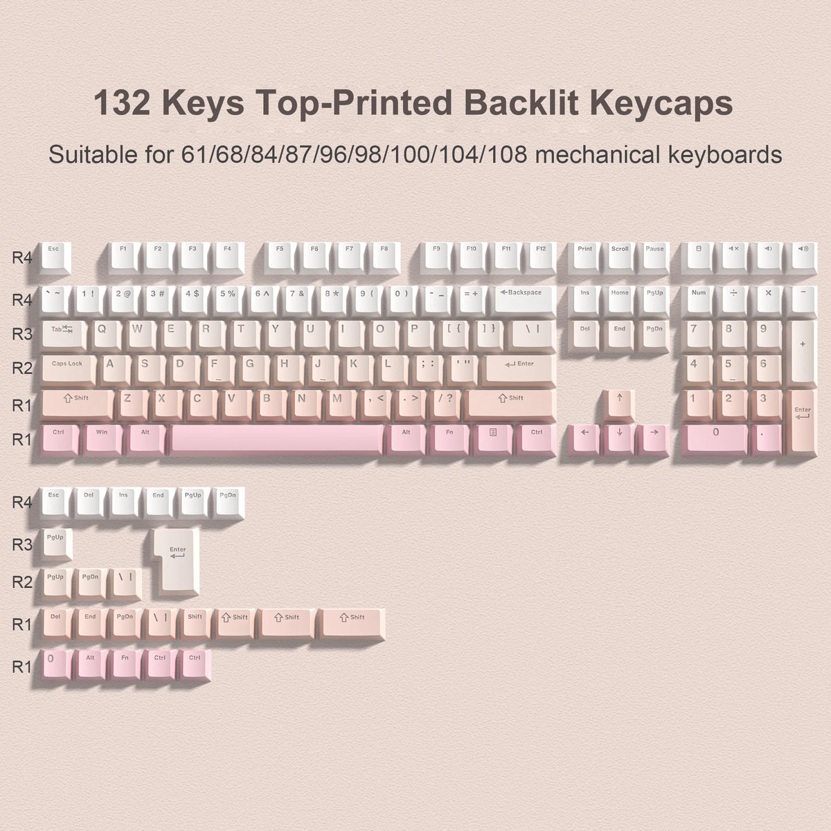 Pink Sakura Shine Keycaps