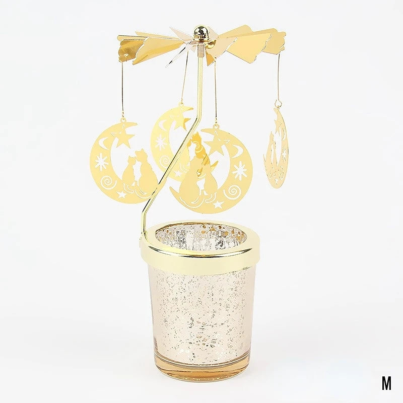 Romantic Rotating Snowflake Candle Holder