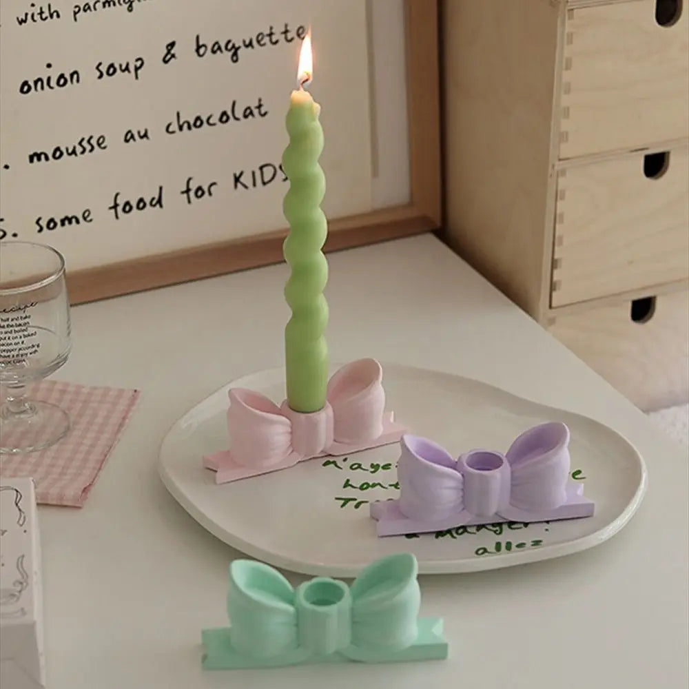 Sweet Bow Pastel Candle Holders