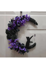 Halloween Moonlit Cat Wreath