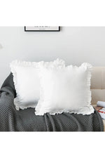 French Solid Ruffle Pillow Case