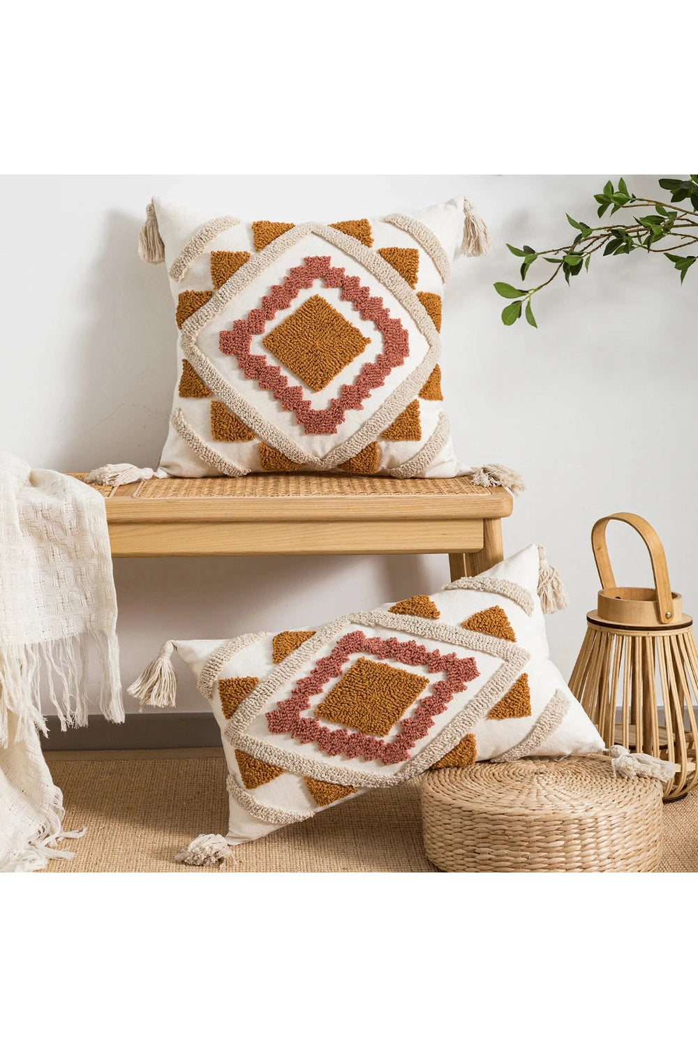 Fall Decor Color Boho Geometric Pillow Case