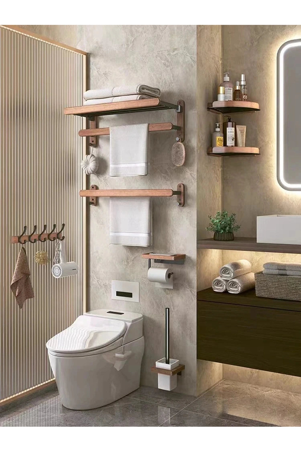 Minimalist Bath Towel Shelf