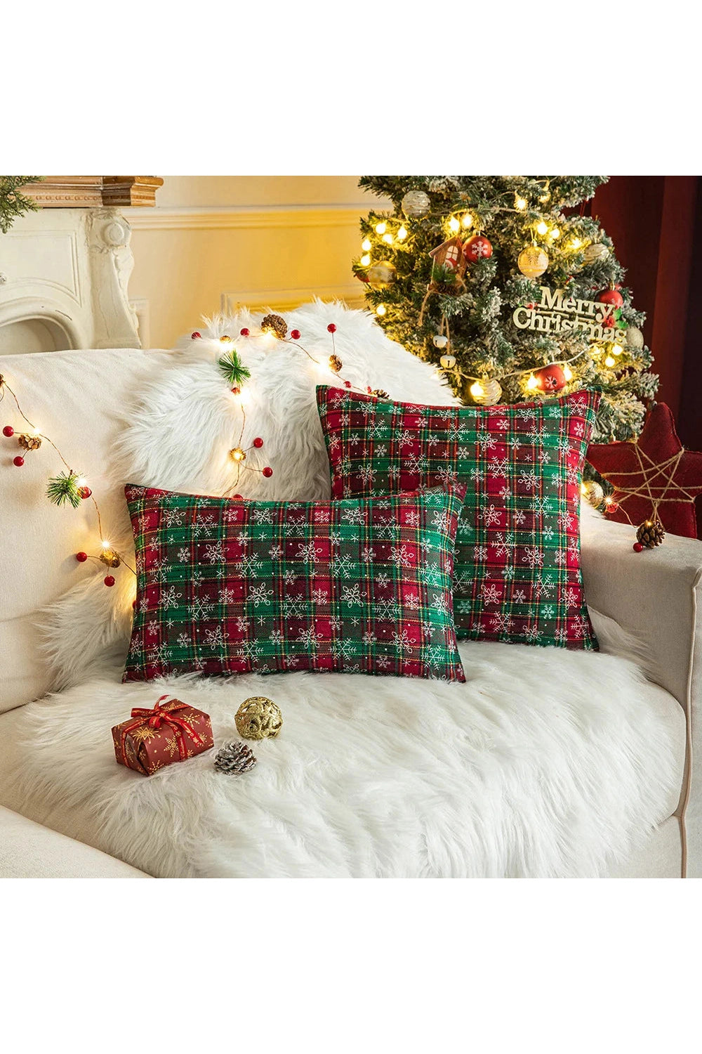 Christmas Plush Nordic Pillow Case