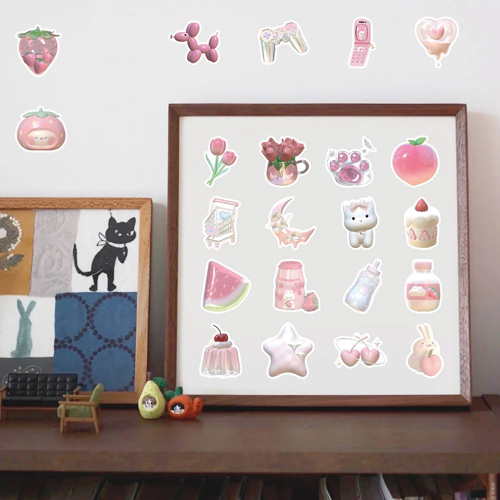 Kawaii Pink Dream 3D Stickers