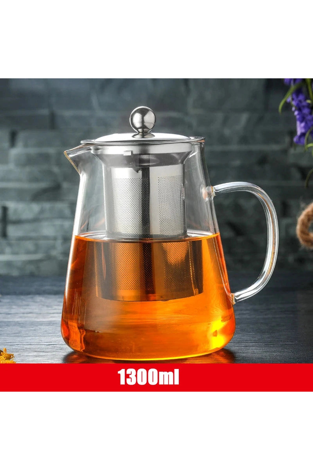 Stainless Infuser Glass Teapot