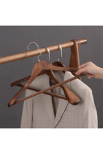 Velvet coat hanger wood flocking wide shoulder suit clothes rack home Wardrobe closet organizer luxury clothes wooden hanger