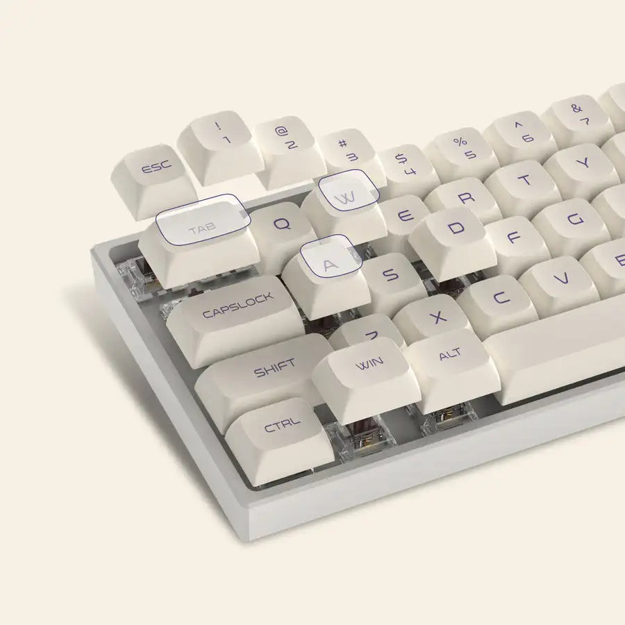 Purple White Keycaps