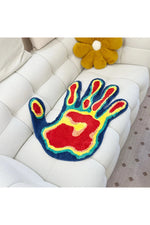 Colorful Palm Shape Plush Rug