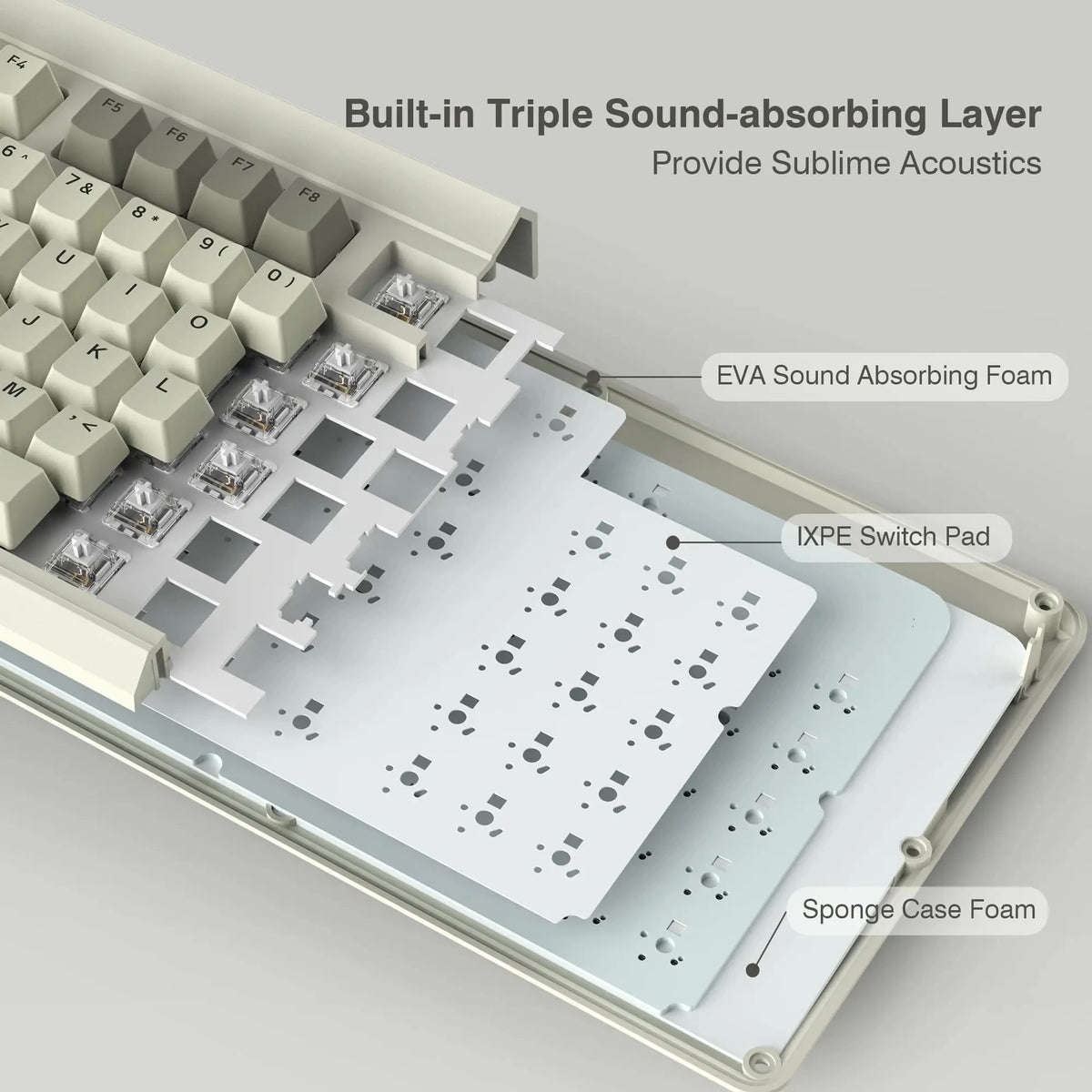 Teclado retro gris para juegos OLED