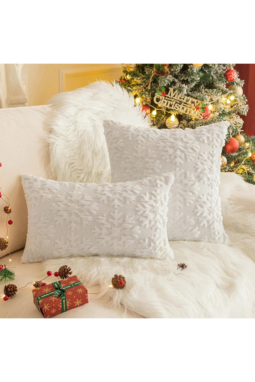 Xmas Plush Decorative Pillow Case