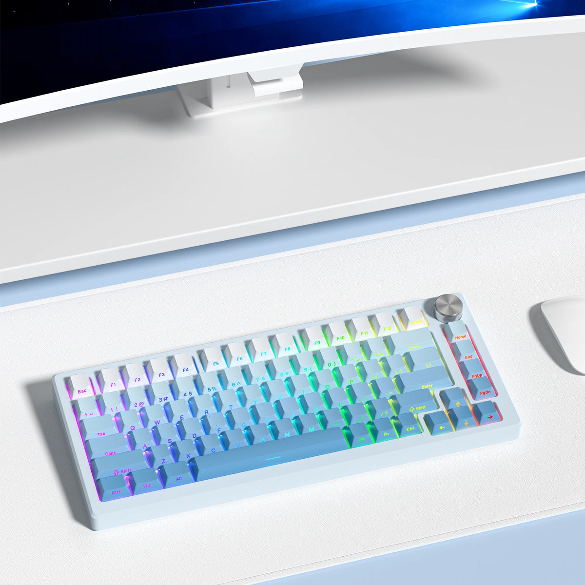 Gradient Blue Gamer Keycaps