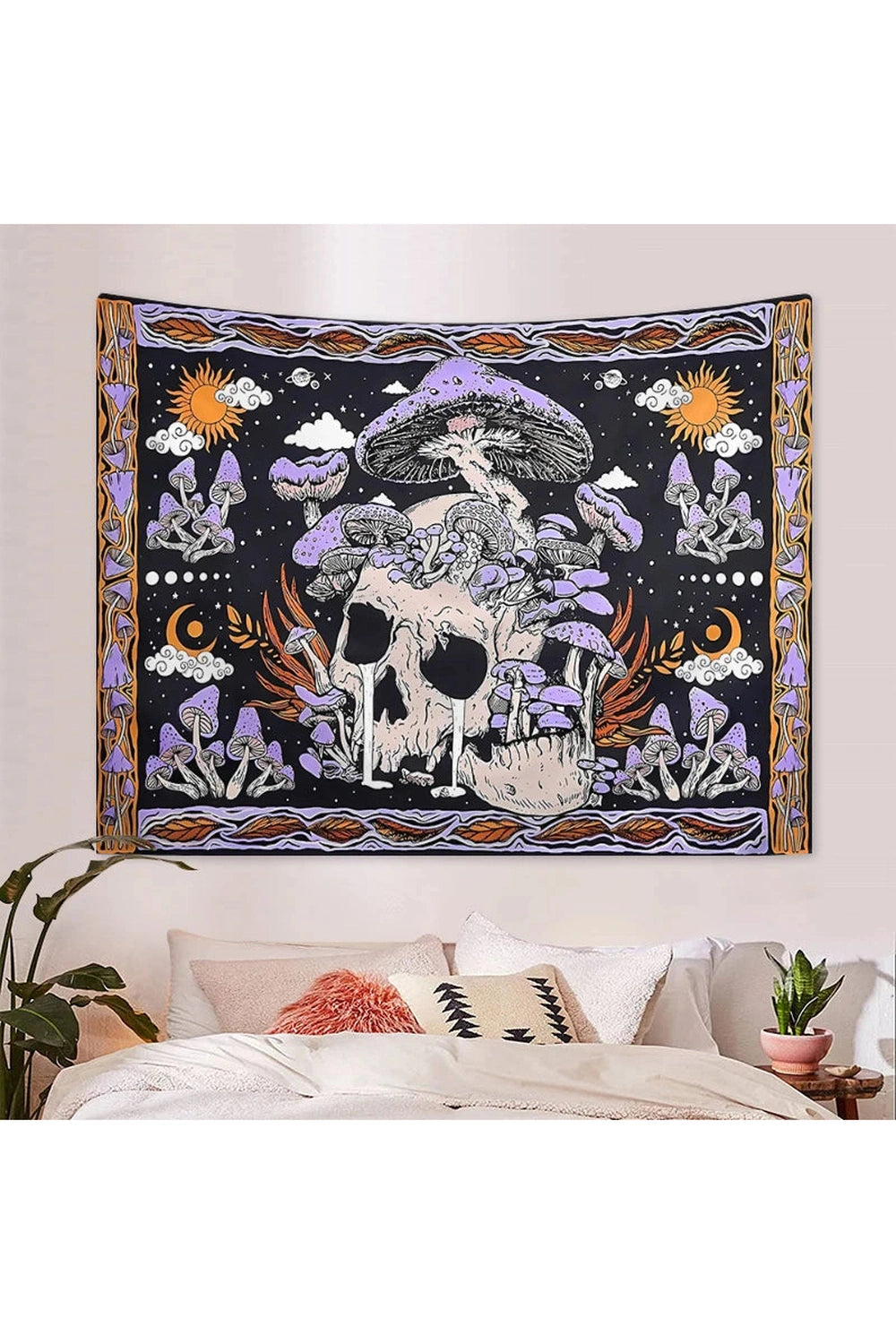 Mushroom Skull Enchantment Tapestry