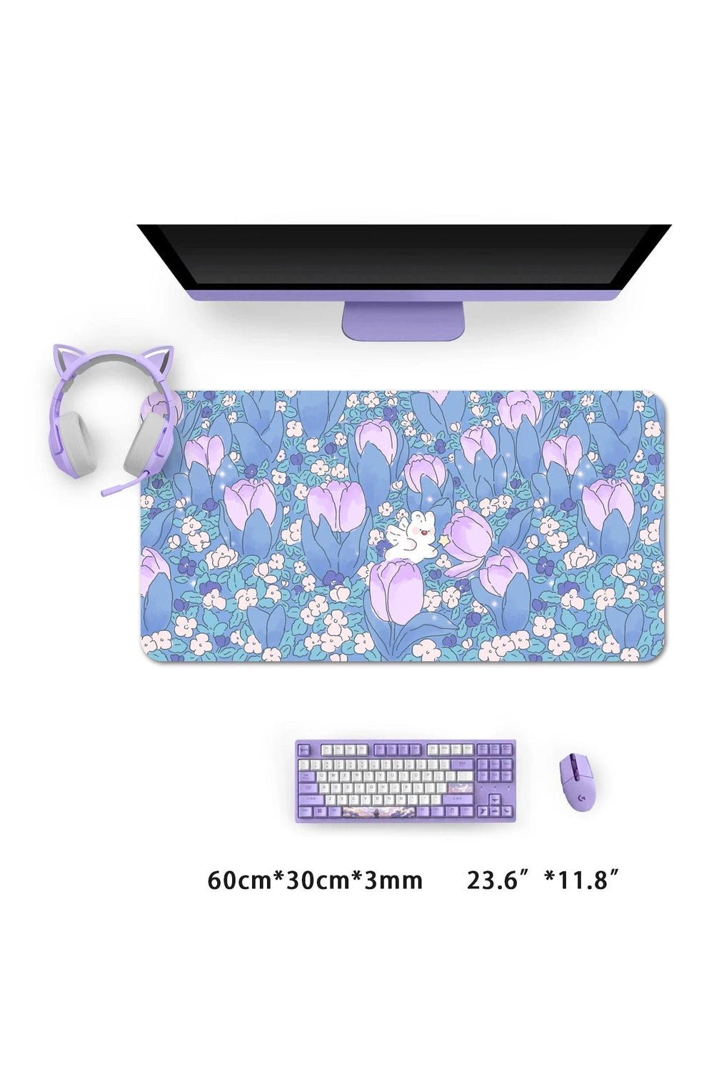 Purple Tulips Deskmat