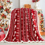 Christmas Nordic Reindeer Sherpa Blanket