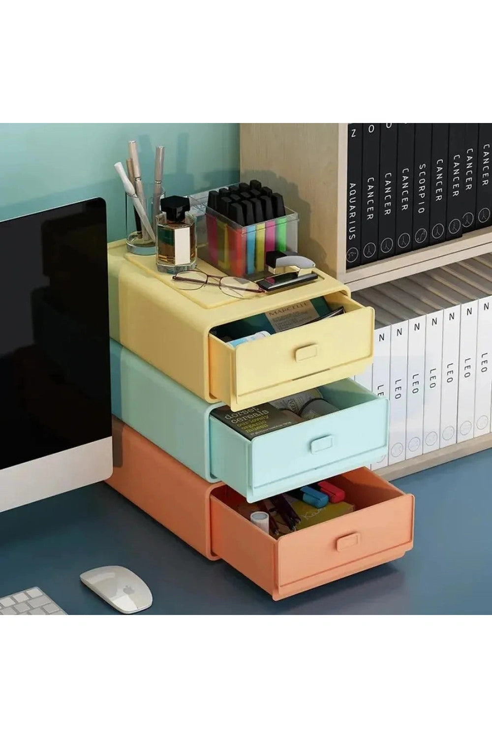 Pastel Stackable Organizer Drawers